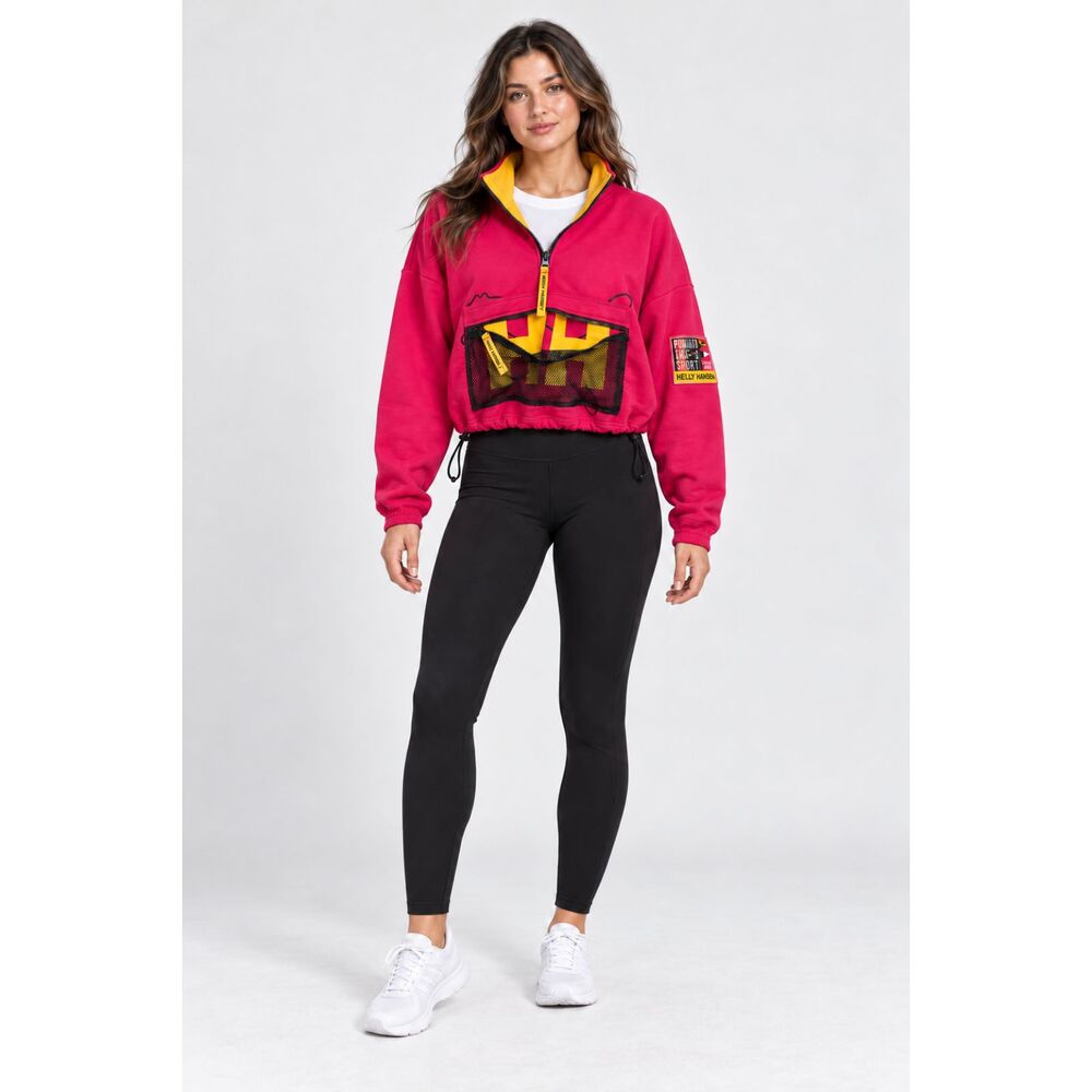 NWT PUMA x Helly Hansen Half Zip Cropped Sweatshirt Women’s L Pink